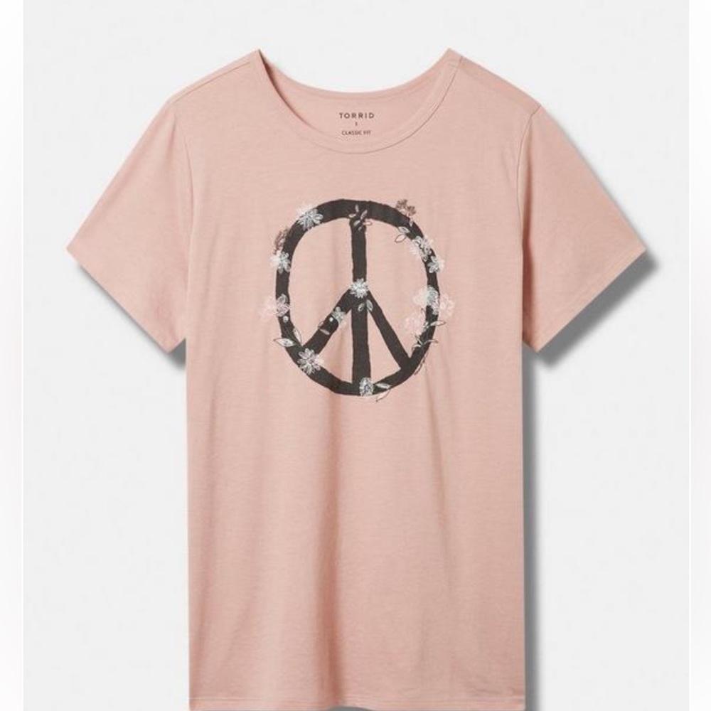 Torrid~Peace Daisy Everyday Crew Neck Tee